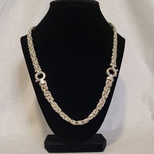 STERLING Silver Byzantine Style Necklace and Bracelet Set